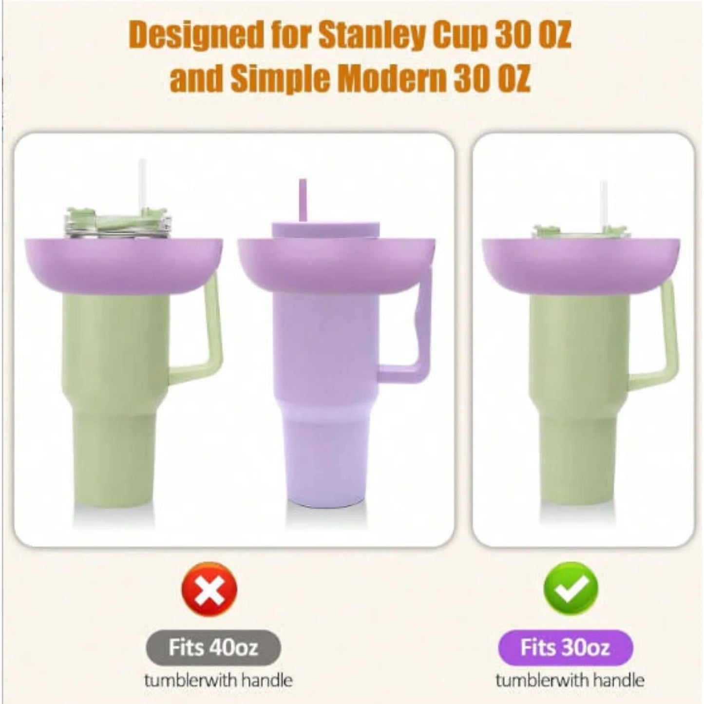 Snack Bowl para Taza Térmica Stanley Cup 40oz con Asa