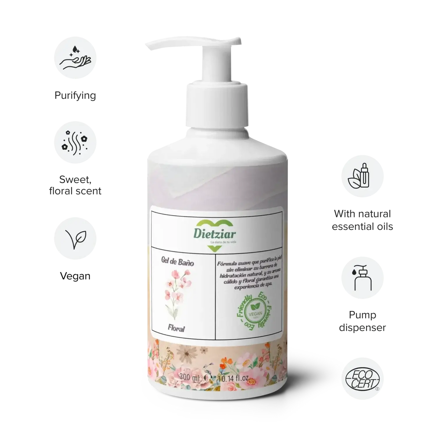 gel de baño floral