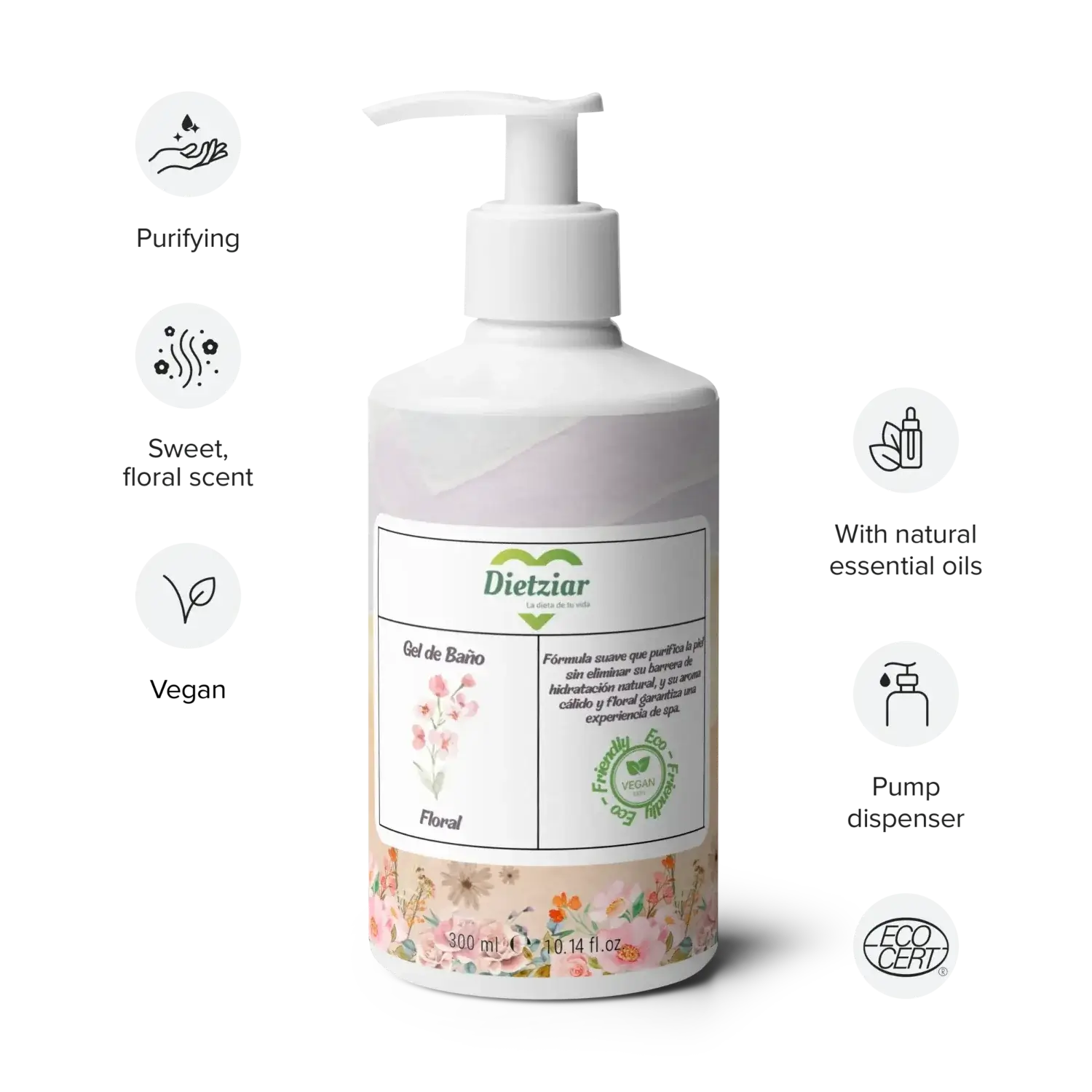 gel de baño floral